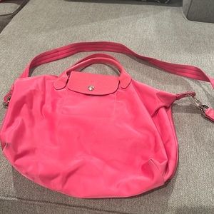 Longchamp Hot Pink Le Pliage large tote